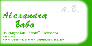 alexandra babo business card